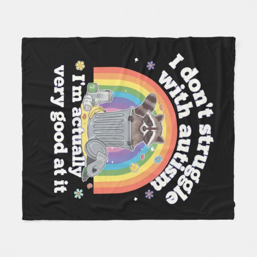 Ich kämpfe nicht mit Autismus Autistisch Funny Rac Fleecedecke (Vorderseite (Horizontal))