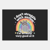 Ich kämpfe nicht mit Autismus Autistisch Funny Rac Geschenkpapier Set (Vorderseite)
