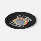 Ich kämpfe nicht mit Autismus Autistisch Funny Rac Pappteller (Schrägansicht)