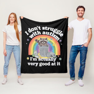 Ich kämpfe nicht mit Autismus Autistisch Lustiger  Fleecedecke