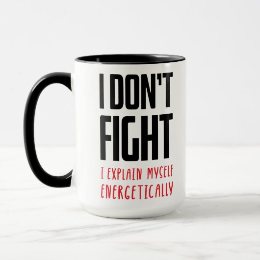 Ich kämpfe nicht tasse (Links)