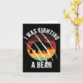 Ich kämpfte gegen eine Bärenskratze Funny verletze Karte (Gelbe Blume)