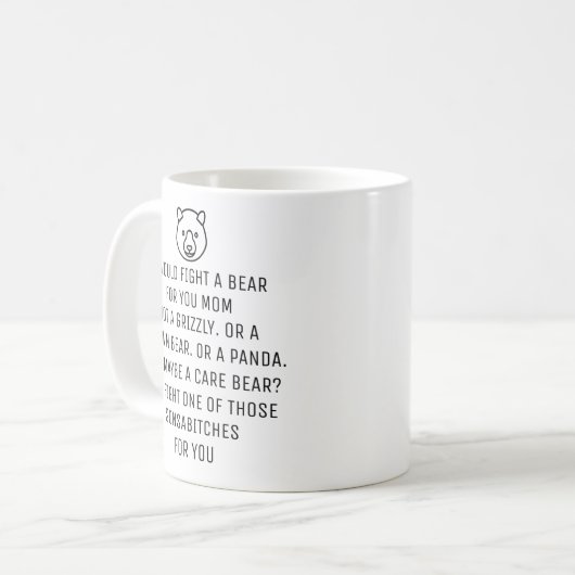 Ich kämpfte gegen einen Bären, ein Mama-Geschenk, Kaffeetasse (Vorderseite Links)