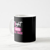Ich kämpfte und gewann 5 Jahre freie Brustkrebs-Aw Kaffeetasse (Vorderseite Links)