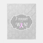 Ich kämpfte und gewann | Brustkrebserkrankung Fleecedecke (Vorderseite)