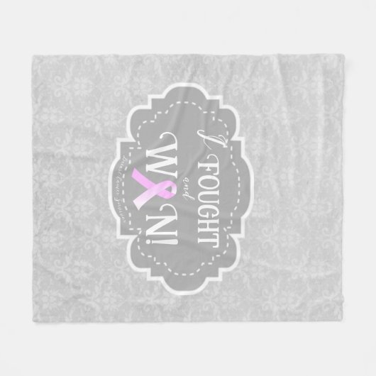 Ich kämpfte und gewann | Brustkrebserkrankung Fleecedecke (Vorderseite (Horizontal))