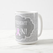Ich kämpfte und gewann | Brustkrebserkrankung Kaffeetasse (VorderseiteRechts)