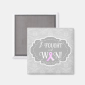 Ich kämpfte und gewann | Brustkrebserkrankung Magnet (Vorderseite/Rückseite)