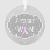 Ich kämpfte und gewann | Brustkrebserkrankung Ornament (Rückseite)