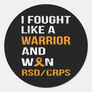 ICH KÄMPFTE WIE EIN KRIEGER UND WON RSD - CRPS RUNDER AUFKLEBER