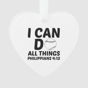 ICH KANN ALLE DINGE BASEBALL TUN ORNAMENT