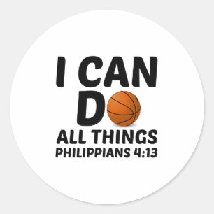 ICH KANN ALLE DINGE BASKETBALL RUNDER AUFKLEBER