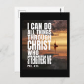 ICH KANN ALLE DINGE DURCH CHRISTEN TUN, DIE STÄRKE POSTKARTE (Vorne/Hinten)