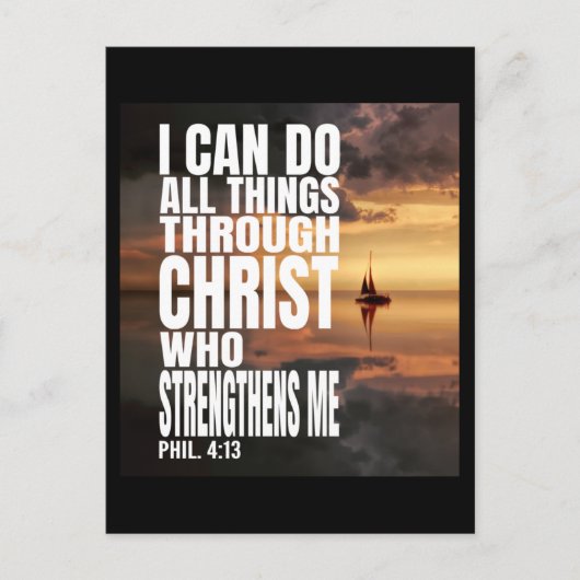 ICH KANN ALLE DINGE DURCH CHRISTEN TUN, DIE STÄRKE POSTKARTE (Vorderseite)