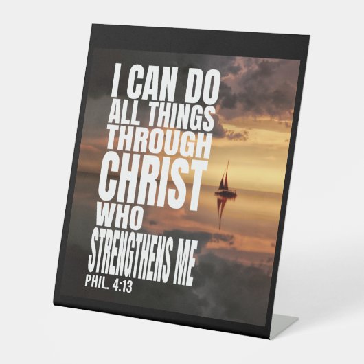 ICH KANN ALLE DINGE DURCH CHRISTEN TUN, DIE STÄRKE SOCKELSCHILD (Vorderseite)