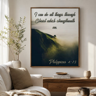 Ich kann alle Dinge durch Christus Bergbaum Poster