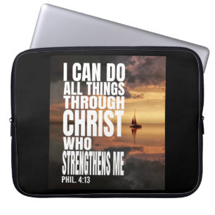 ICH KANN ALLE DINGE DURCH CHRISTUS, DER MICH STÄRK LAPTOPSCHUTZHÜLLE