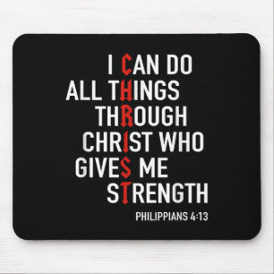 Ich kann alle Dinge durch Christus Gott Christlich Mousepad