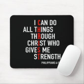 Ich kann alle Dinge durch Christus Gott Christlich Mousepad (Mit Mouse)