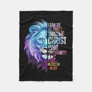 Ich kann alle Dinge durch Christus Löwe Glaube Chr Fleecedecke