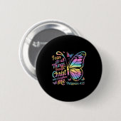 Ich kann alle Dinge durch Christus Schmetterling B Button (Vorne & Hinten)