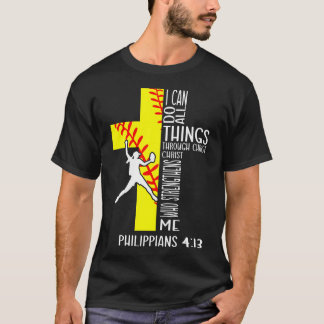 Ich kann alle Dinge durch Christus Softball Christ T-Shirt
