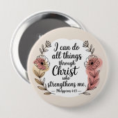 Ich kann alle Dinge durch Christus tun Button (Vorne & Hinten)