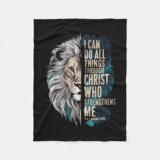 Ich kann alle Dinge durch Christus tun Fleecedecke