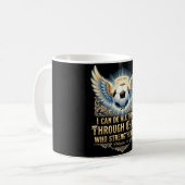 Ich kann alle Dinge durch Christus tun Fußball Gla Kaffeetasse (Vorderseite Links)