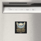 Ich kann alle Dinge durch Christus tun Fußball Gla Magnet (In Situ (Geschirrspüler))