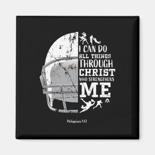 Ich kann alle Dinge durch Christus tun Fußball Phi Magnet