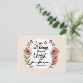 Ich kann alle Dinge durch Christus tun Postkarte (Stehend Vorderseite)