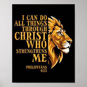 Ich kann alle Dinge Löwe Christlicher Gott Jesus M Poster