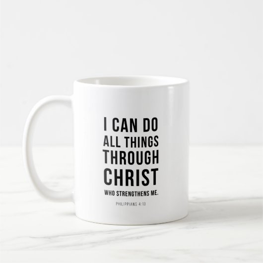 Ich kann alle Dinge Philipper 4:13 Kaffeetasse (Links)