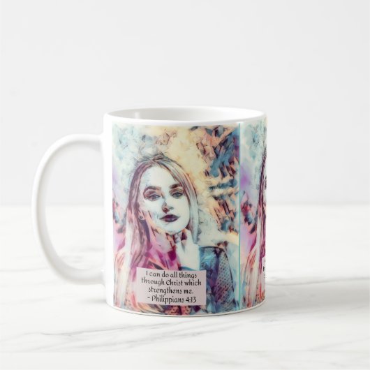 Ich kann alle Dinge tun Kaffeetasse (Links)