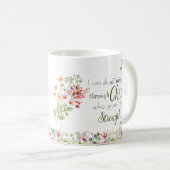 Ich kann alles Bibelverse mit Monogramm machen Kaffeetasse (VorderseiteRechts)