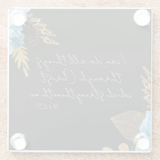 Ich kann alles Bibelverse tun Glasuntersetzer (Rückseite)