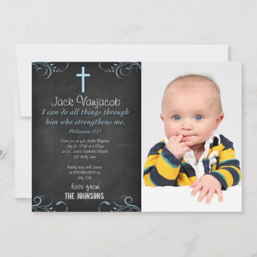 Ich kann alles durch Christ Baby machen Einladung (Vorderseite)