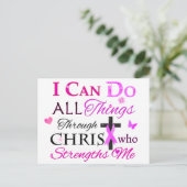 ICH KANN ALLES DURCH CHRIST MACHEN POSTKARTE (Stehend Vorderseite)