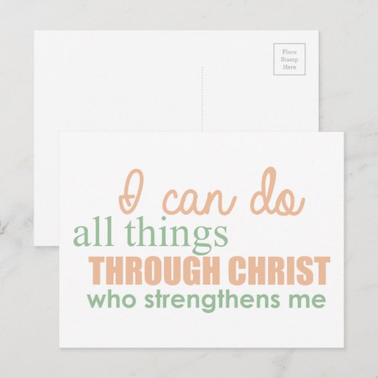 Ich kann alles durch Christ tun Postkarte (Vorne/Hinten)