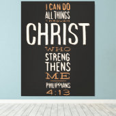 Ich kann alles durch Christi Bibelverse tun Leinwanddruck (Insitu (Holzboden))