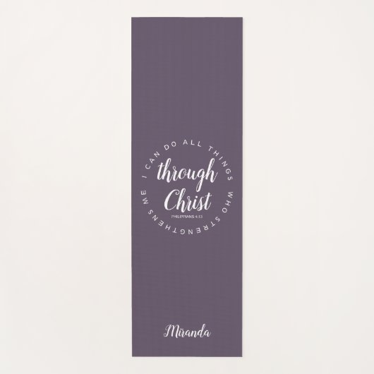 Ich kann alles durch Christi Pflaumengebet oder Yogamatte (Vorderseite)