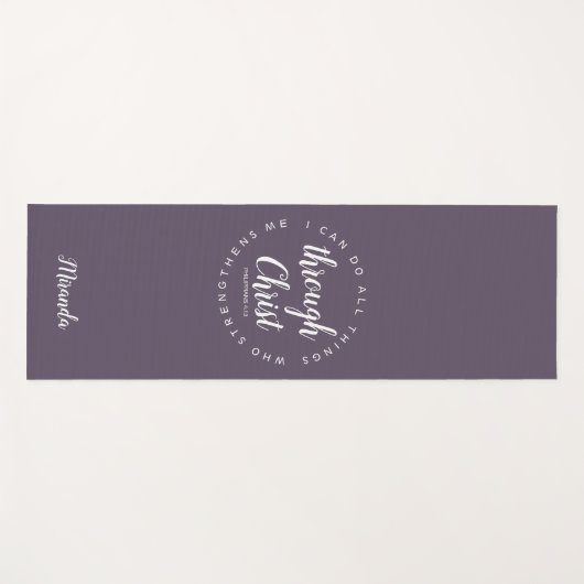 Ich kann alles durch Christi Pflaumengebet oder Yogamatte (Vorderseite (Horizontal))