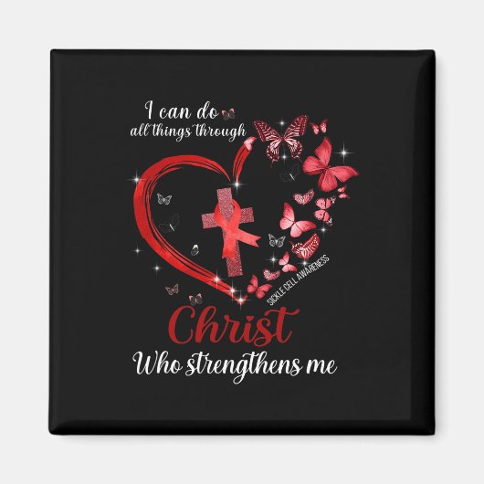 Ich kann alles durch Christi-Sichelzellanäwa mache Magnet (Vorne)