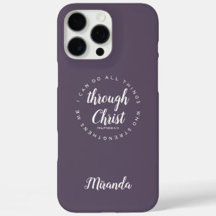 Ich kann alles durch Christi Zitat Lila machen iPhone 16 Pro Max Hülle