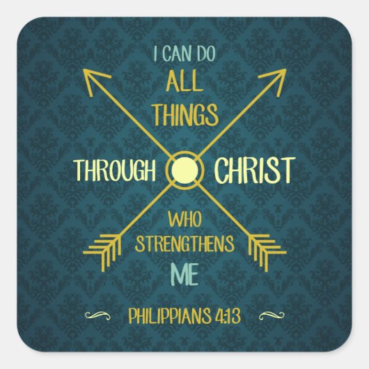 Ich kann alles durch christliche Philippinen tun 4 Quadratischer Aufkleber (Vorderseite)