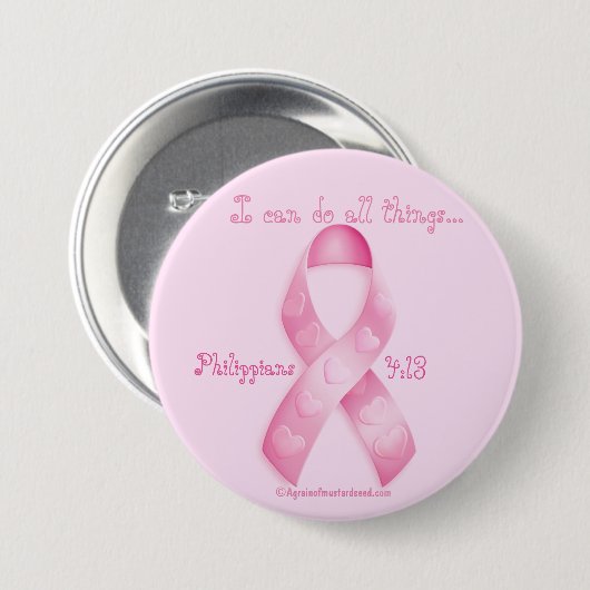 Ich kann alles durch Christlichen Brustkrebs tun Button (Vorne & Hinten)