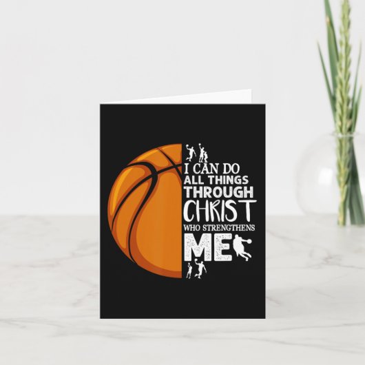 Ich kann alles durch Christus Basketball Christi m Karte (Vorderseite)