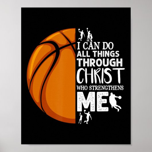 Ich kann alles durch Christus Basketball Christi m Poster (Vorne)