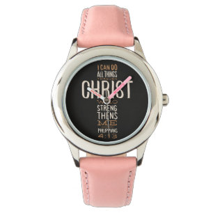 Ich kann alles durch Christus Bibelverse tun Armbanduhr